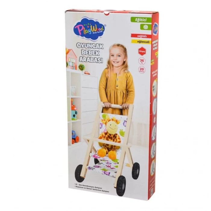 Üreticiniz Ony-386 Ahşap Oyuncak Bebek Arabası -onyıl