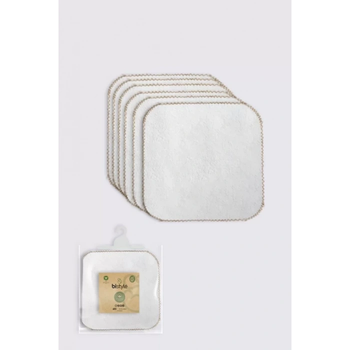 Üreticiniz Organik 28x28 6lı Havlu Mendil 90105 Ekru