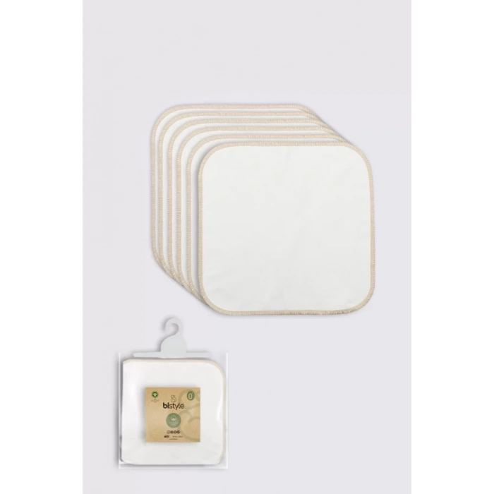 Üreticiniz Organik 28x28 6lı Penye Mendil 90103 Ekru