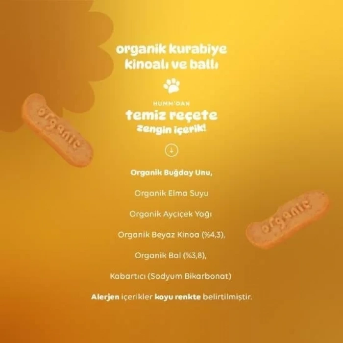 Üreticiniz Organik Ballı Ve Kinoalı Kurabiye 55 Gr