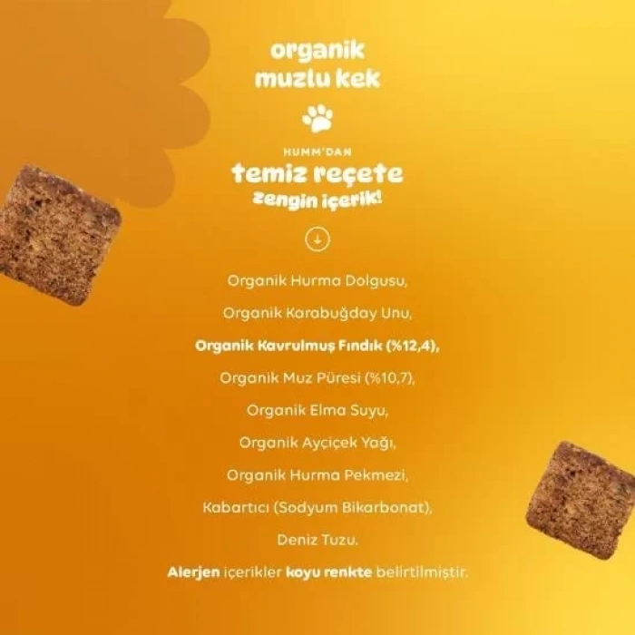 Üreticiniz Organik Glutensiz Vegan Muzlu Kek 30 Gr