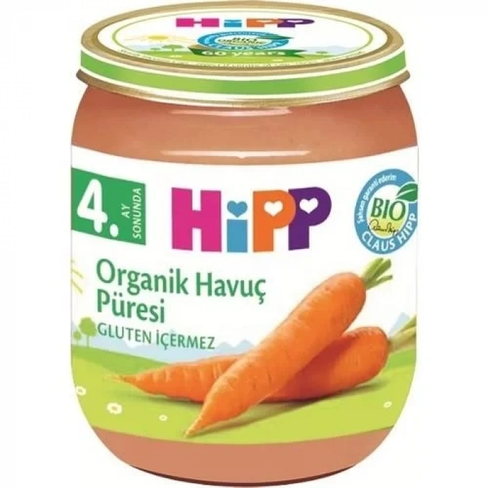 Üreticiniz Organik Havuç Püresi 125 Gr