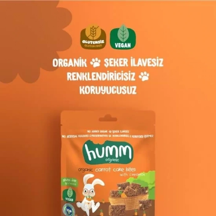 Üreticiniz Organik Havuçlu Tarçınlı Vegan Kek 30 Gr