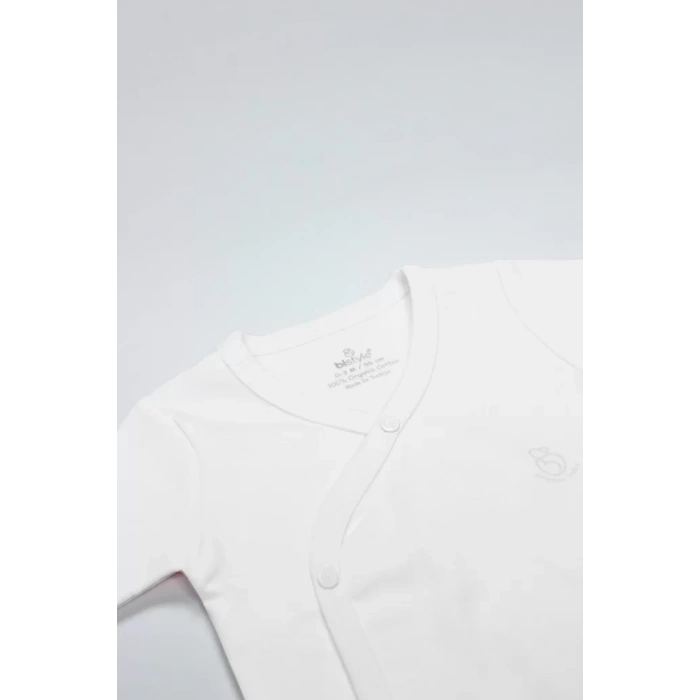Üreticiniz Organik Natural Basic Style Kruvaze Uzun Kol Body Bs17102 Beyaz