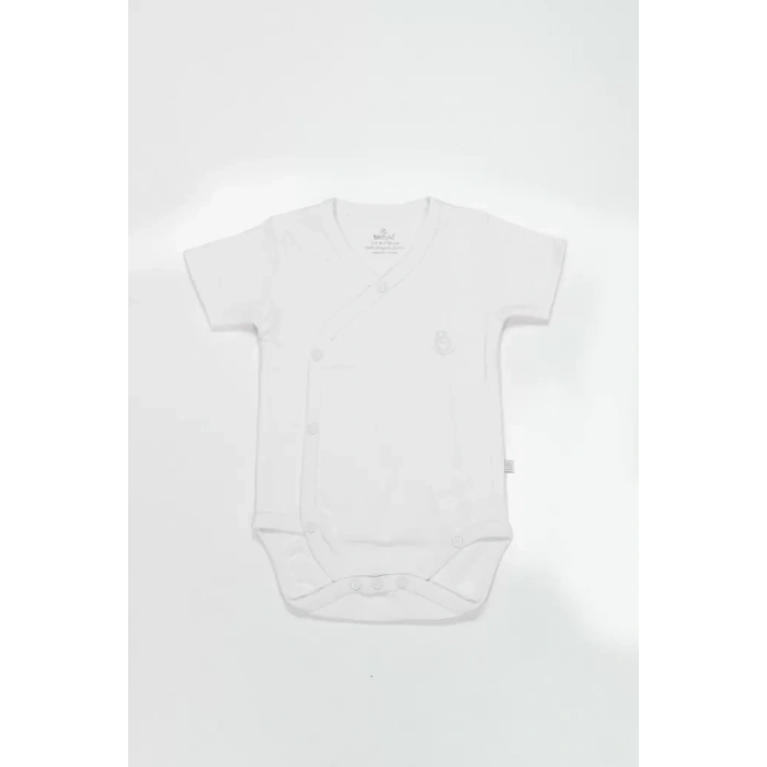Üreticiniz Organik Natural Basic Style Kruvaze Yarım Kol Body Bs17101 Beyaz