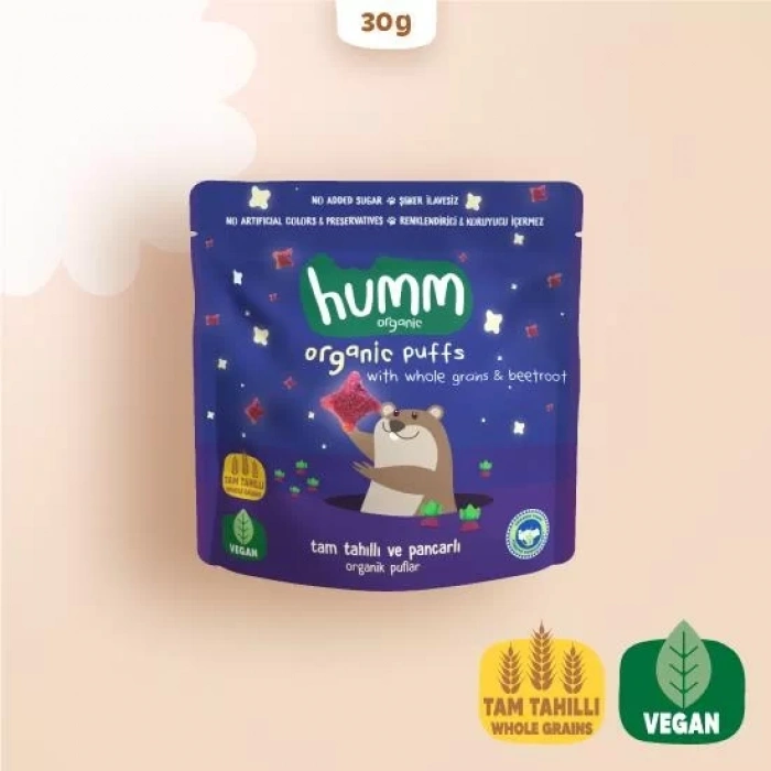 Üreticiniz Organik Pancarlı Ve Tam Tahıllı Puflar 30 Gr