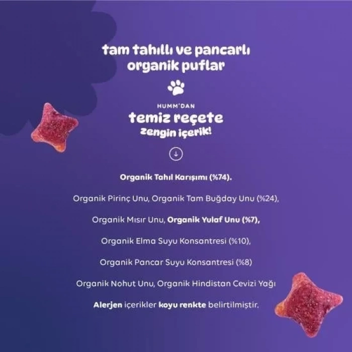 Üreticiniz Organik Pancarlı Ve Tam Tahıllı Puflar 30 Gr