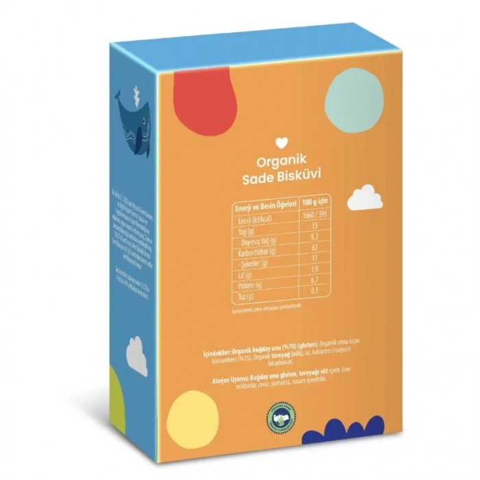 Üreticiniz Organik Sade Bisküvi 50gr