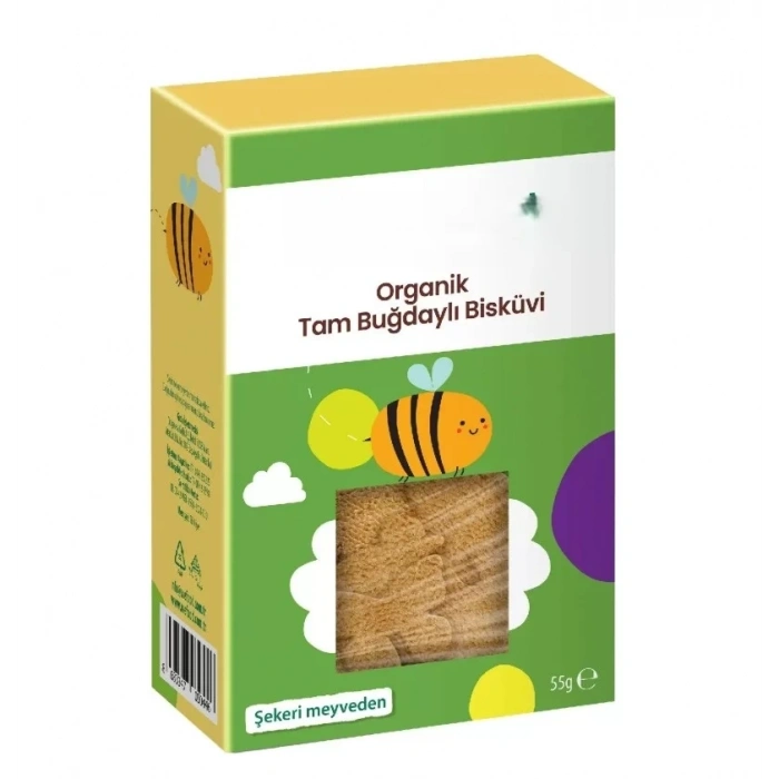 Üreticiniz Organik Tam Buğdaylı Bisküvi 55gr