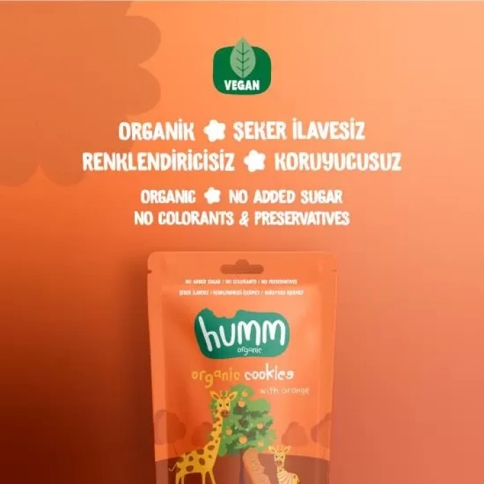 Üreticiniz Organik Vegan Portakallı Kurabiye 55 Gr