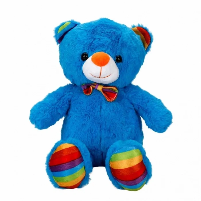 Üreticiniz Oturan Kurdeleli Renkli Peluş Ayı 30 Cm