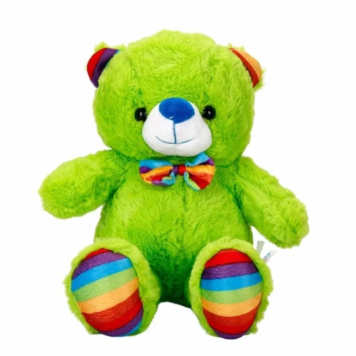 Üreticiniz Oturan Kurdeleli Renkli Peluş Ayı 30 Cm