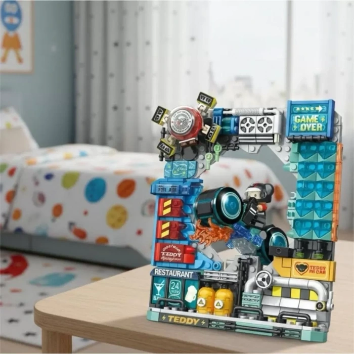 Üreticiniz P881505 Motorcu Teddy 458 Parça Block Oyuncak