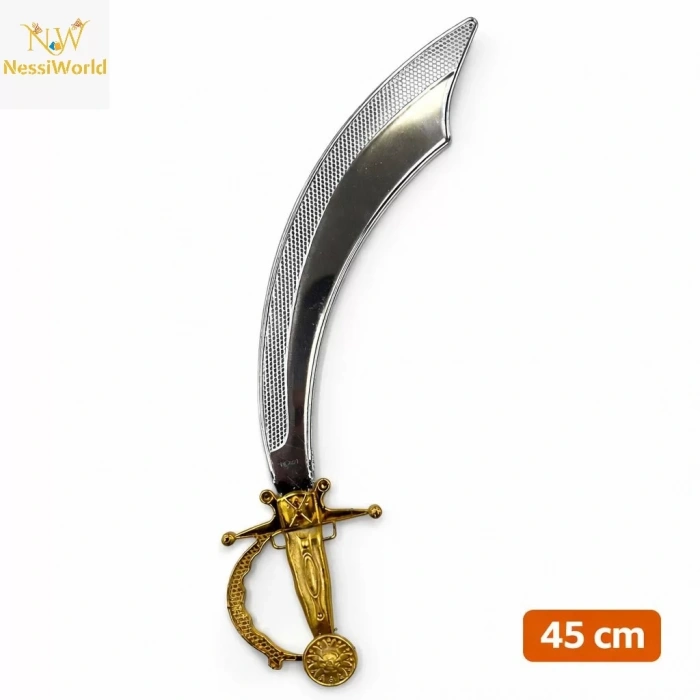 Üreticiniz Parlak Metal Görünümlü Plastik Korsan Kılıcı 45 Cm
