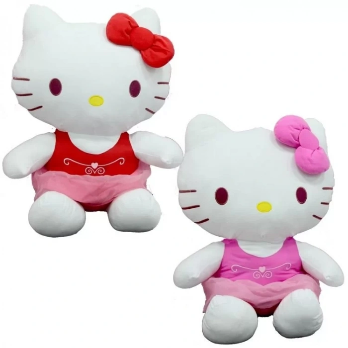 Üreticiniz Peluş Hello Kitty Elbiseli Kurdeleli 36 Cm