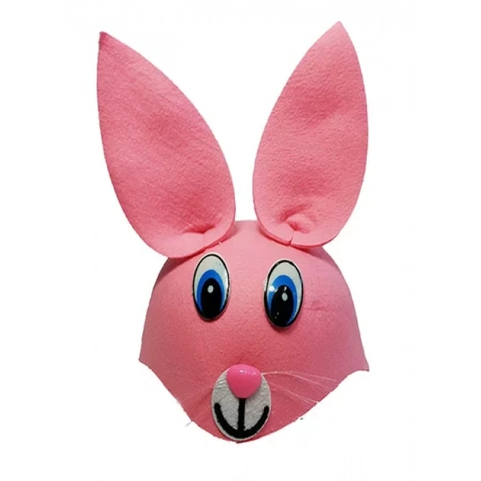 Üreticiniz Pembe Renk Kulaklı Tavşan Şapkası Hayvan Şapkası