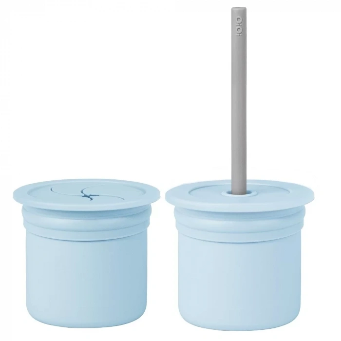 Üreticiniz   pipetli Silikon Bardak Seti Mineral Blue / Powder Grey