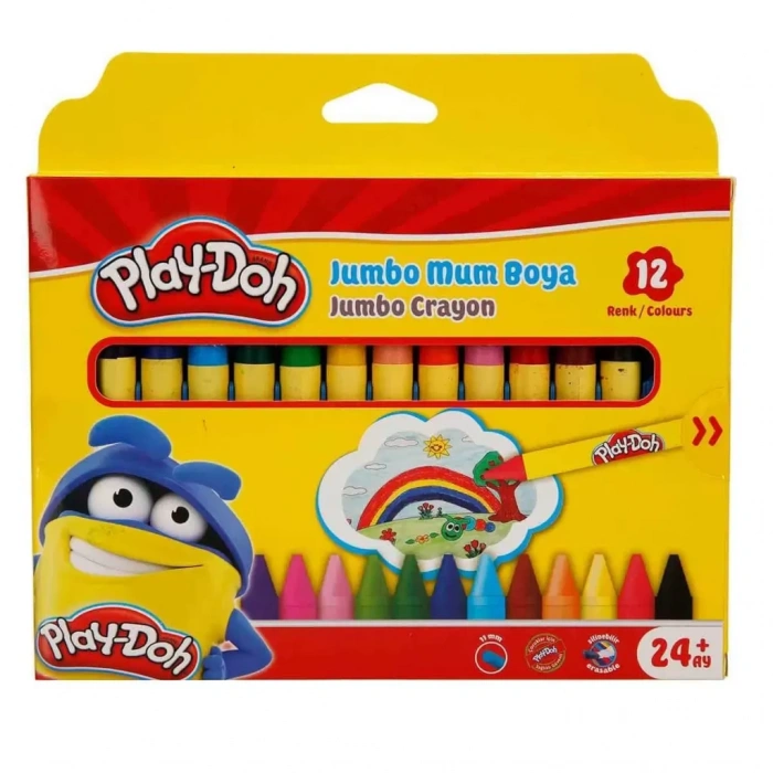 Üreticiniz Play-doh Silinebilir Jumbo Crayon Mum Boya 12 Renk