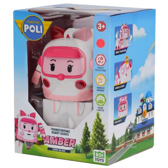 Üreticiniz Polı Mrt-687 Robocar Poli Büyük Transforming Robot Amber Sesli Ve Işıklı
