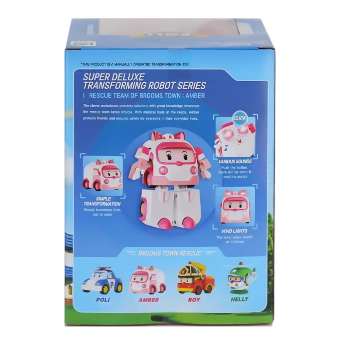 Üreticiniz Polı Mrt-687 Robocar Poli Büyük Transforming Robot Amber Sesli Ve Işıklı