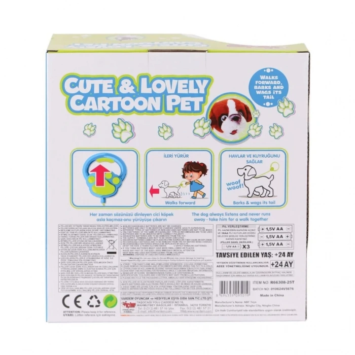 Üreticiniz Pr66308-25t Tasmalı Yürüyen Peluş Fransız Köpeği