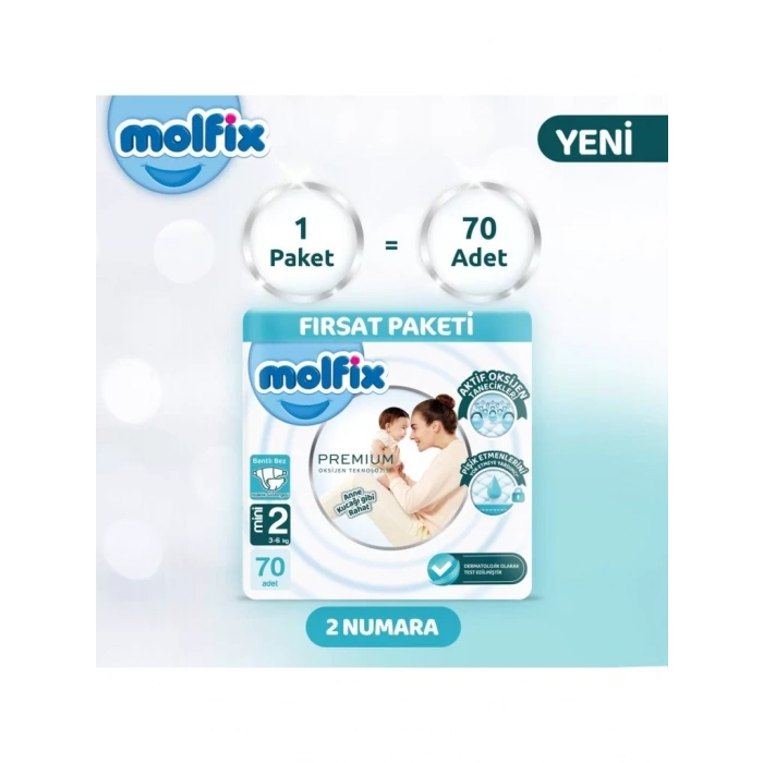 Üreticiniz Premium Bebek Bezi Fırsat Paketi 2 Beden 3-6 Kg 70 Adet