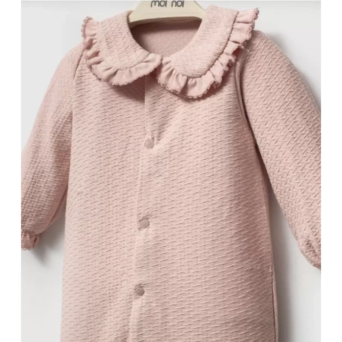 Üreticiniz Pudra Girls Şapkalı Tulum Mnb1315 Pudra