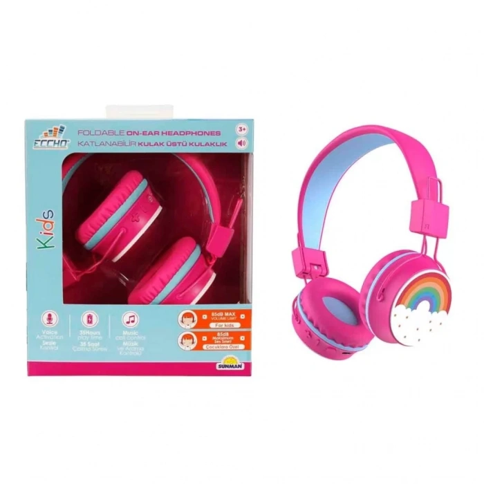 Üreticiniz S01002605 -sun-gle-ech-kulaklık Mikrofonlu Katlanabilir Kablosuz Gökkuşağı Resim