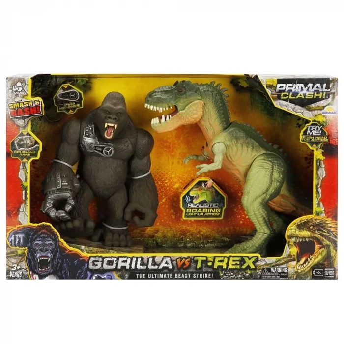 Üreticiniz S01071144 Oyun Set Primal Clash Gorilla/trex 2li