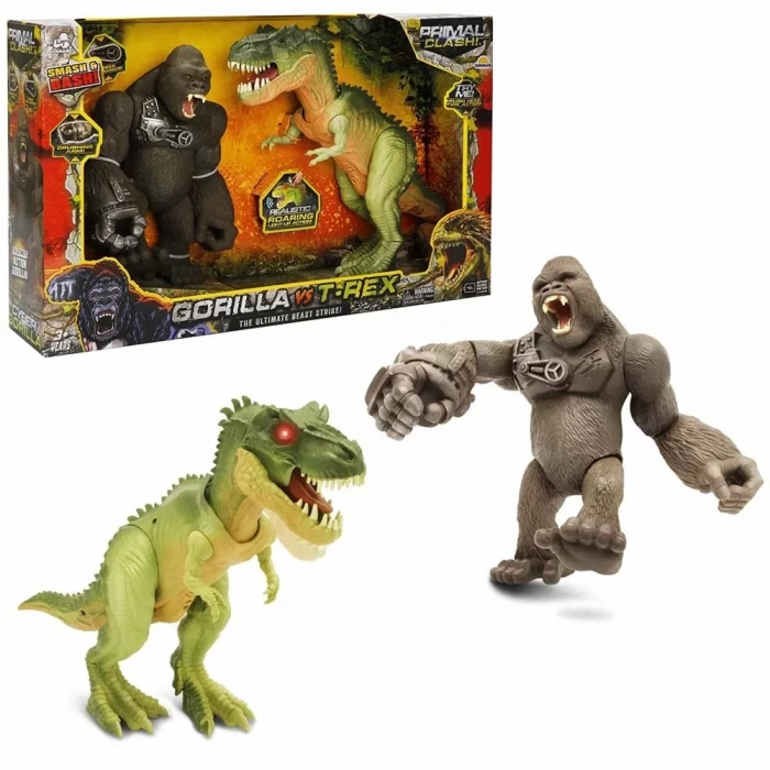 Üreticiniz S01071144 Oyun Set Primal Clash Gorilla/trex 2li