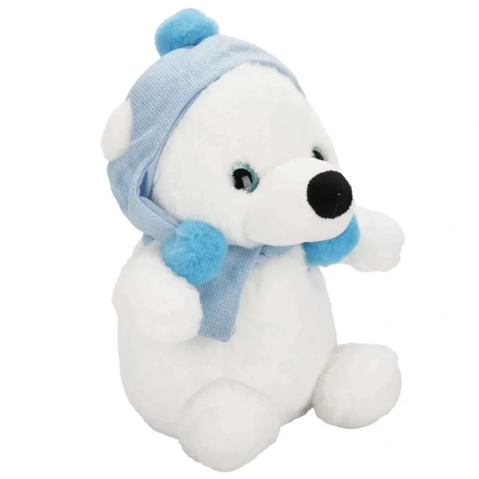 Üreticiniz Şapkalı Ve Atkılı Peluş Kutup Ayısı 30 Cm S00004773