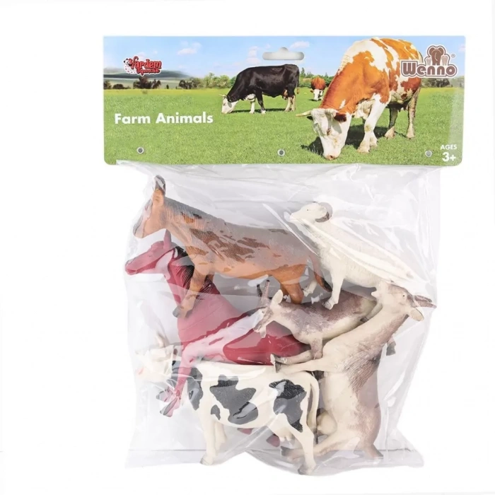 Üreticiniz Sh-9001-vardem Poşetli 6pcs 8 İnch  Çiftlik Hayvan Ve Dinozor Set