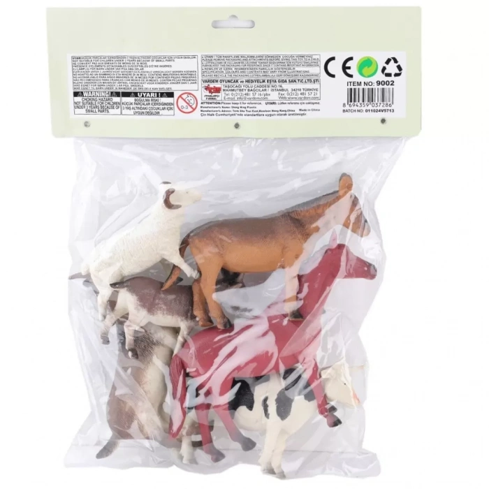 Üreticiniz Sh-9001-vardem Poşetli 6pcs 8 İnch  Çiftlik Hayvan Ve Dinozor Set