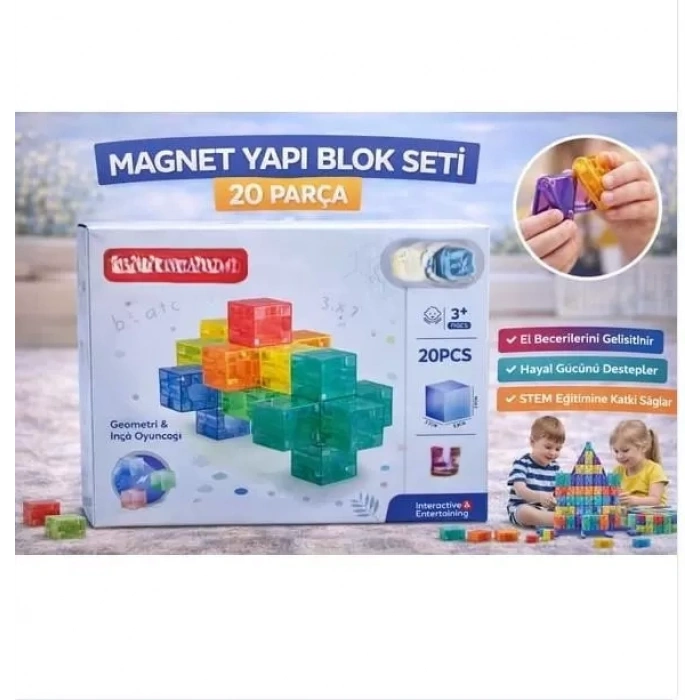 Üreticiniz Sh59837 Magnet Küp Yapı Blok Seti 20 Parça