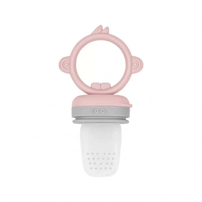 Üreticiniz Silikon Püre Meyve Sebze Emziği Pinky Pink / Powder Grey