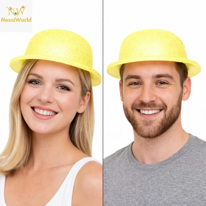 Üreticiniz Simli Melon Şapka 9’lu Set - 9 Renk Parti Ve Kostüm Şapkası