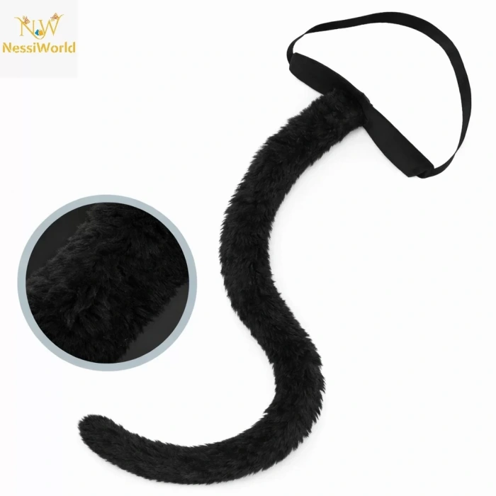Üreticiniz Siyah Peluş Kuyruk Şekil Verilebilir 70 Cm