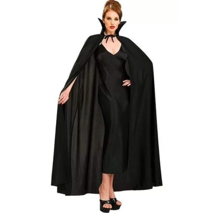 Üreticiniz Siyah Renk Yakalı Halloween Pelerini 120 Cm