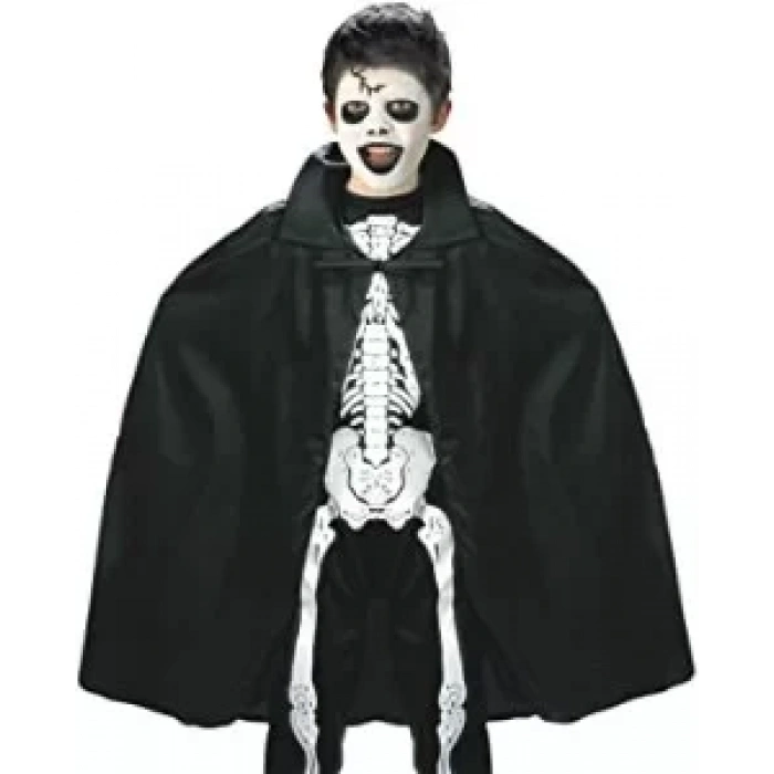 Üreticiniz Siyah Renk Yakalı Halloween Pelerini 90 Cm
