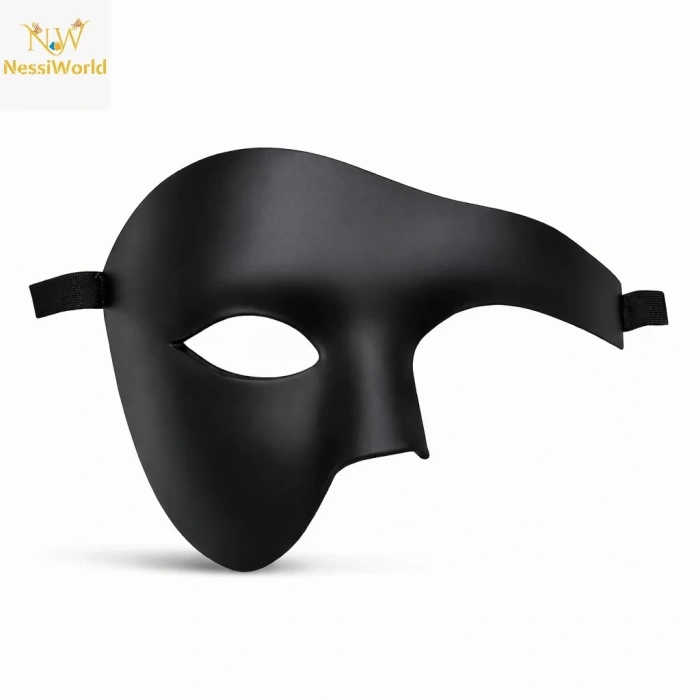 Üreticiniz Siyah Yarım Erkek Maske – Phantom Parti & Balo Maskesi