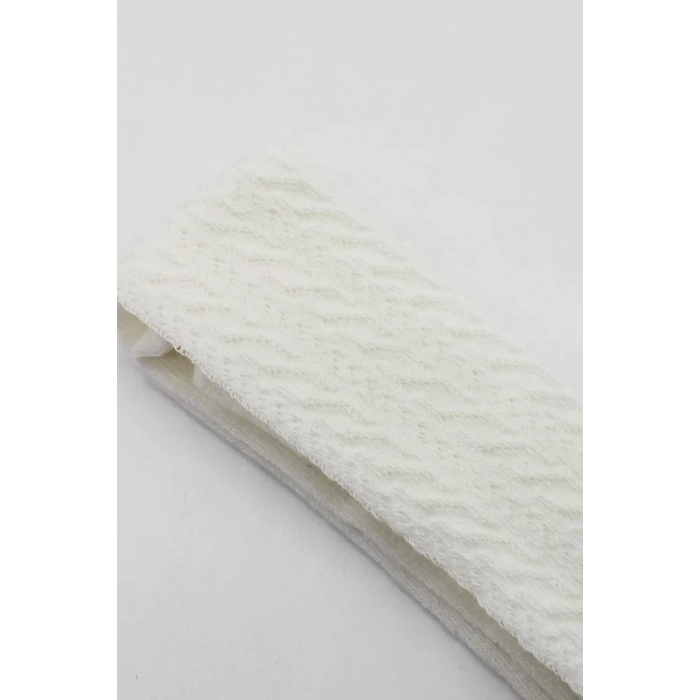 Üreticiniz Tekli Zikzak Kabartma Penye Külotlu Çorap Bs50108 Ekru
