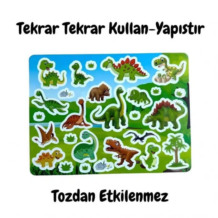 Üreticiniz Tekrar Kullanılabilen Sticker Dinosaur World