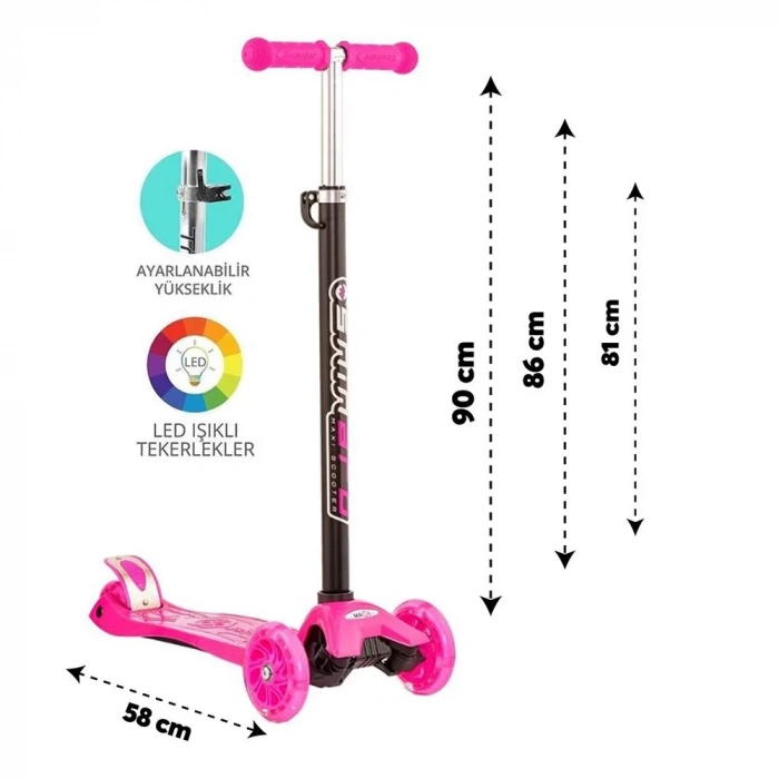 Üreticiniz Torutoys Maxi Twist Işıklı Scooter Pembe