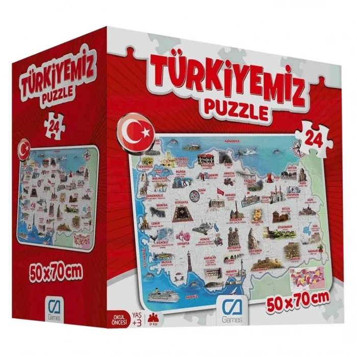 Üreticiniz Türkiyemiz 24 Parça Yer Puzzle