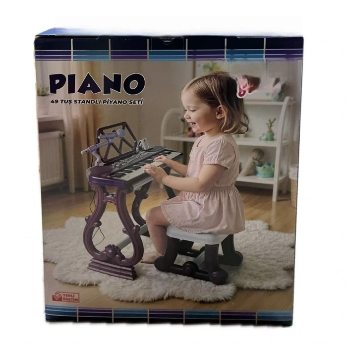 Üreticiniz Urt034-003 Ayaklı 49 Tuş Piano Org - Mor