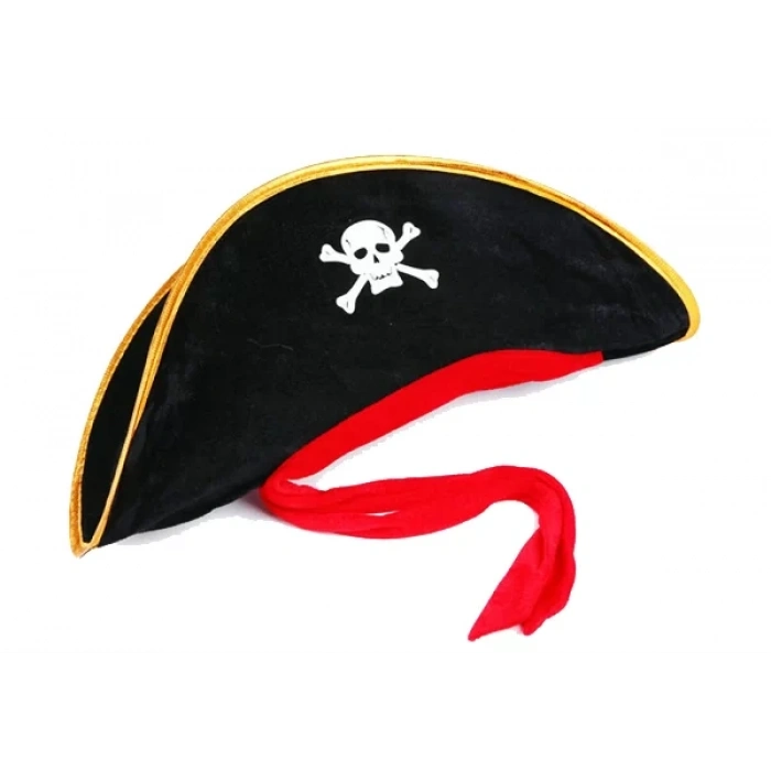 Üreticiniz Yetişkin Boy Kadife Jack Sparrow Denizci Kaptan Jack Korsan Şapkası 50x20 Cm