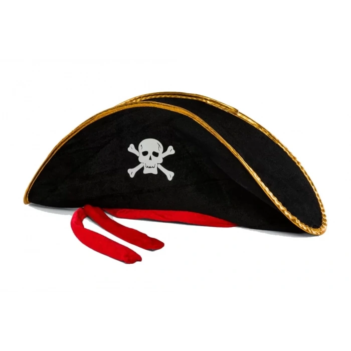 Üreticiniz Yetişkin Boy Kadife Jack Sparrow Denizci Kaptan Jack Korsan Şapkası 50x20 Cm