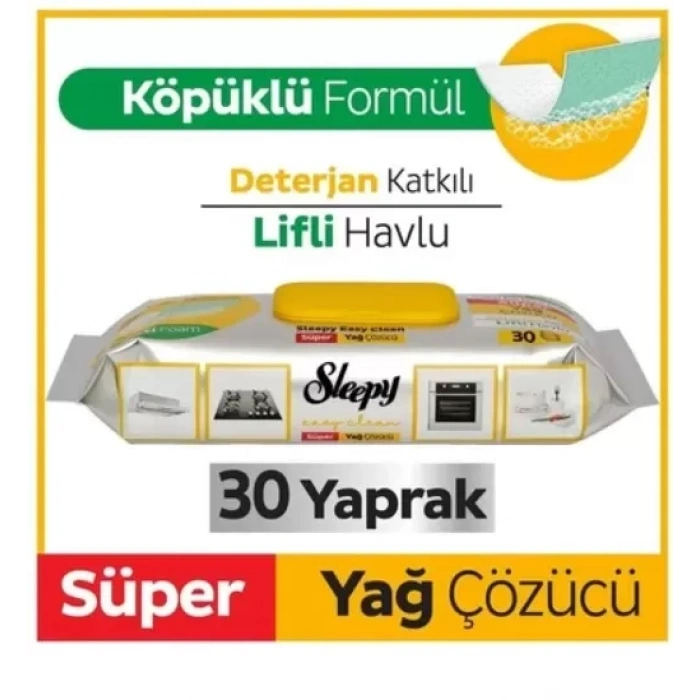 Üreticiniz Yüzey Temizlik Havlusu 30 Adet Yağ Çözücü