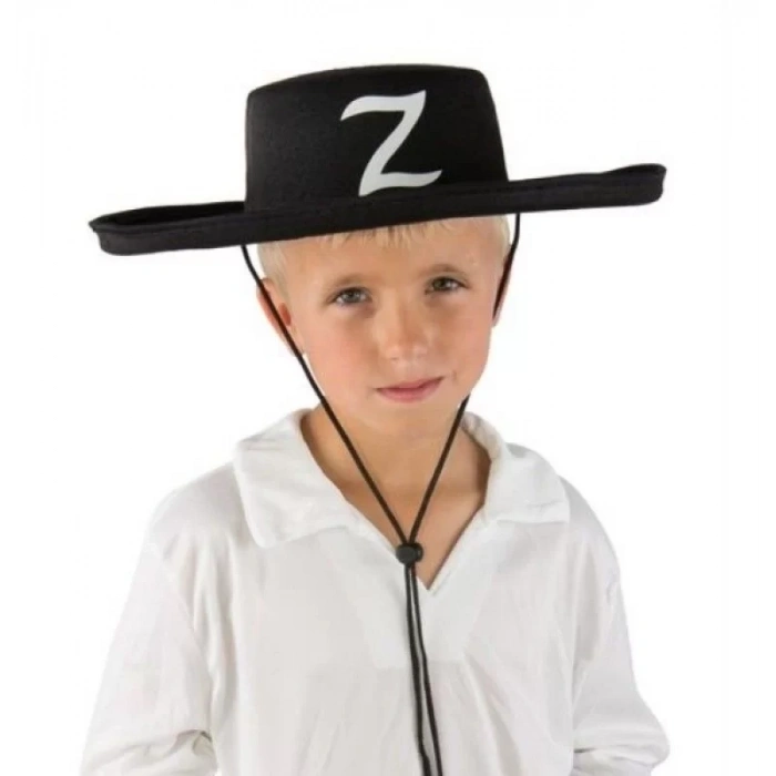 Üreticiniz Z Logolu Çocuk Boy Bağcıklı Zorro Şapkası