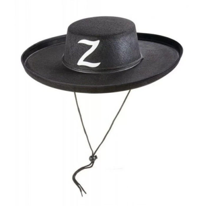 Üreticiniz Z Logolu Yetişkin Boy Bağcıklı Zorro Şapkası